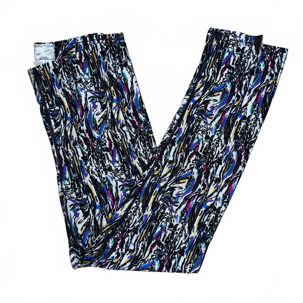 Vintage 80s 90s Retro Nike Women's‎ Multicolor Patterned Leggings Size Small